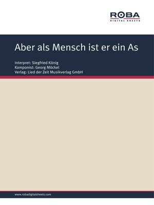 cover image of Aber als Mensch ist er ein As